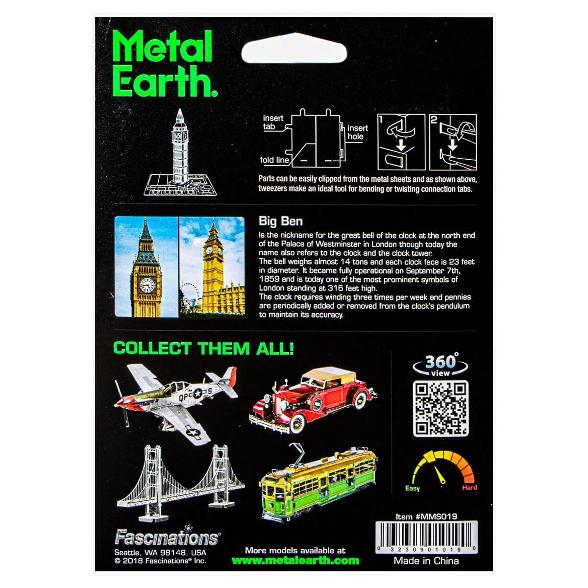 Metal Earth London Big Ben Steel Metal Kit — Handcrafted Me