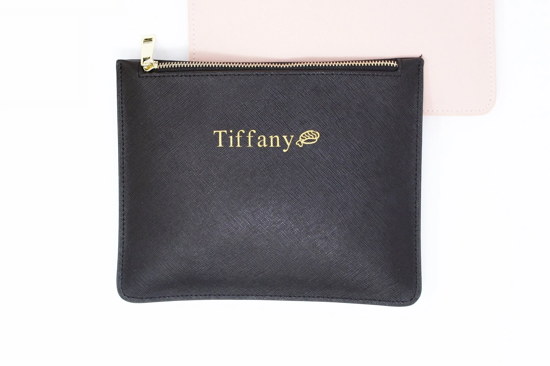 Monogrammed Genuine Saffiano Leather Clutch Pouch