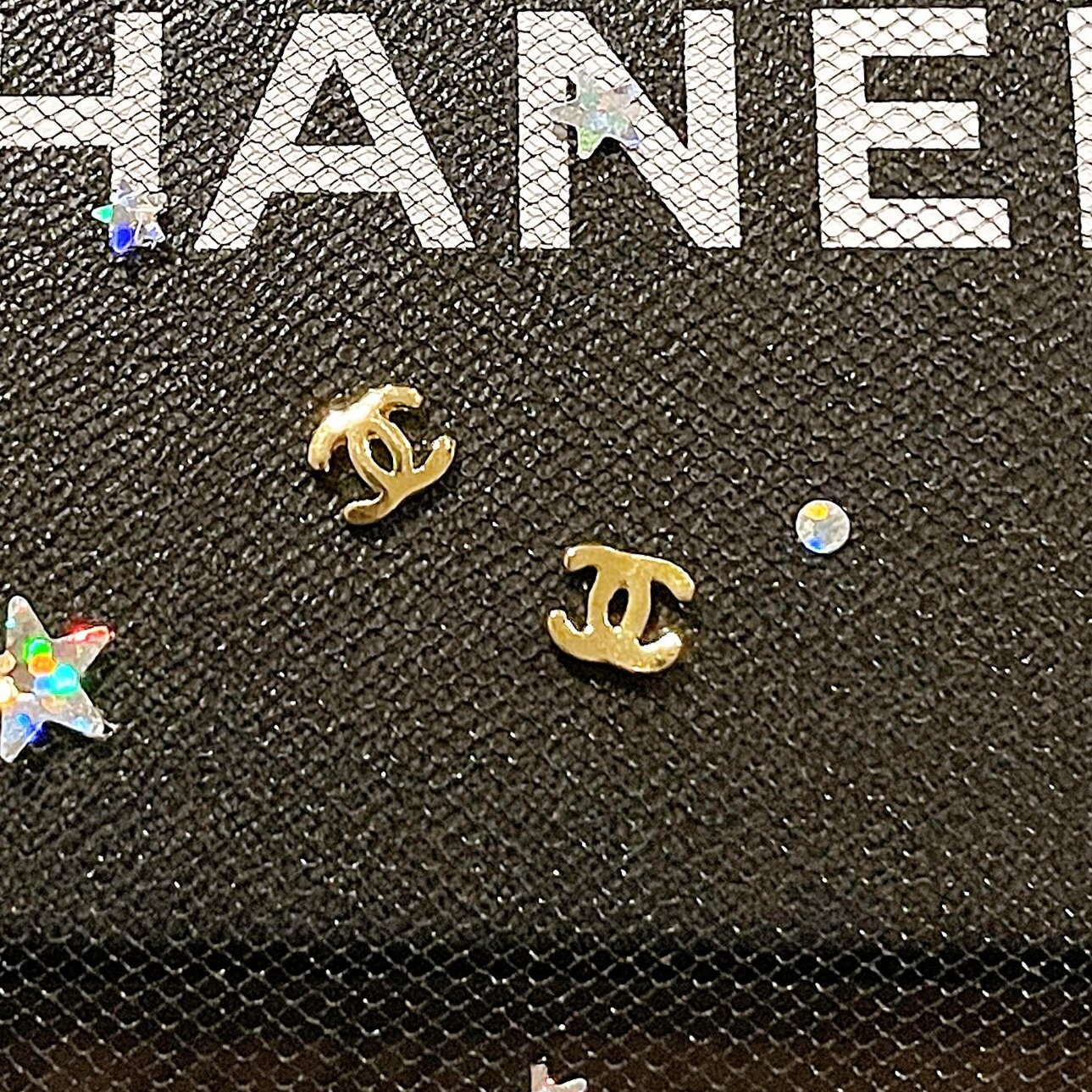 10PCS Chanel Nail Charms Love Drop Gold