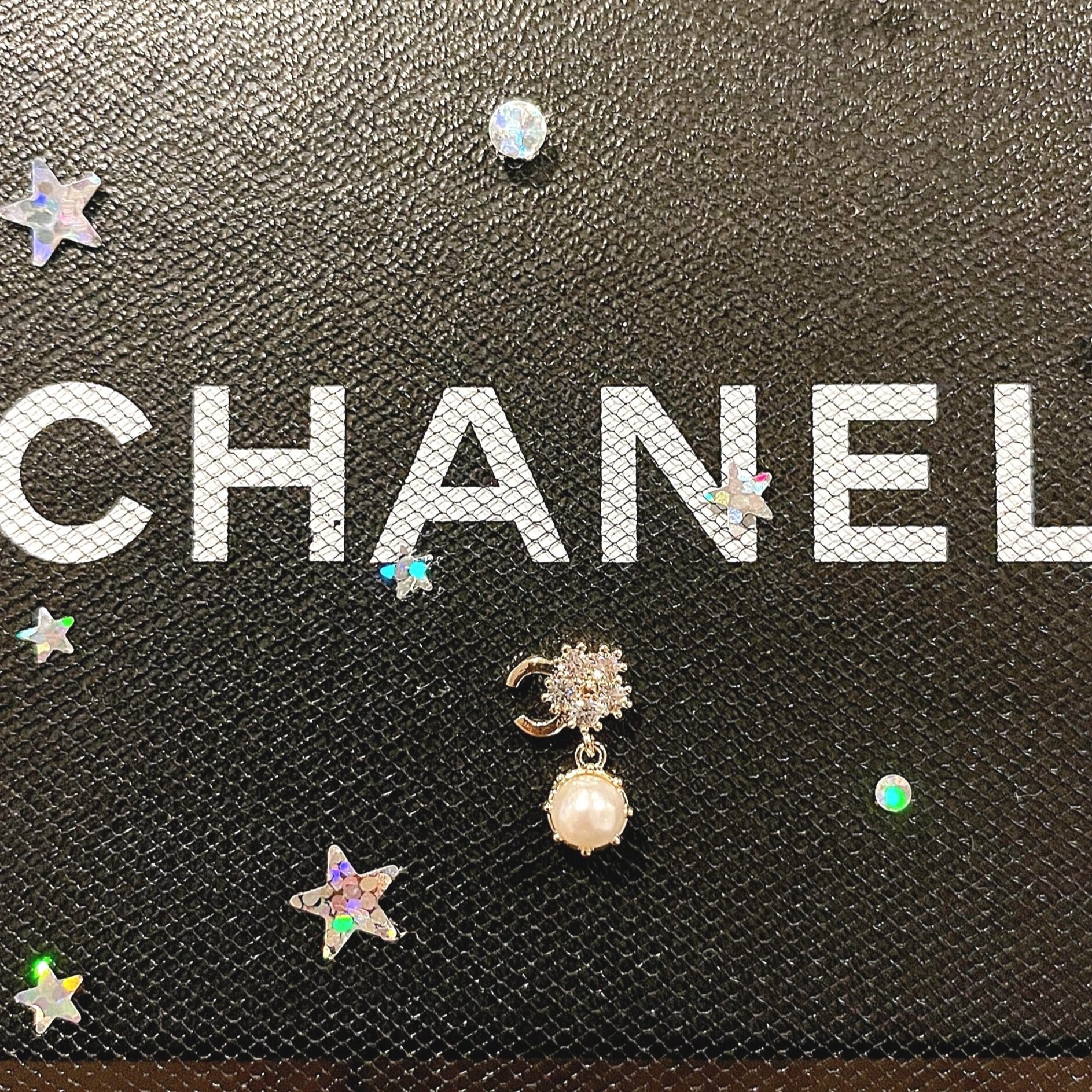 Luxury Brand Inspired CC Chanel Metal Nail Charm in Yellow Gold Cubic  Zirconia Flower —