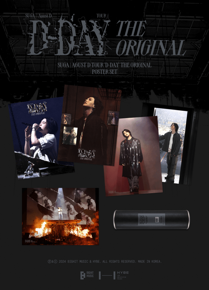 Suga Agust D Tour D-Day The Original Poster Set in Tube