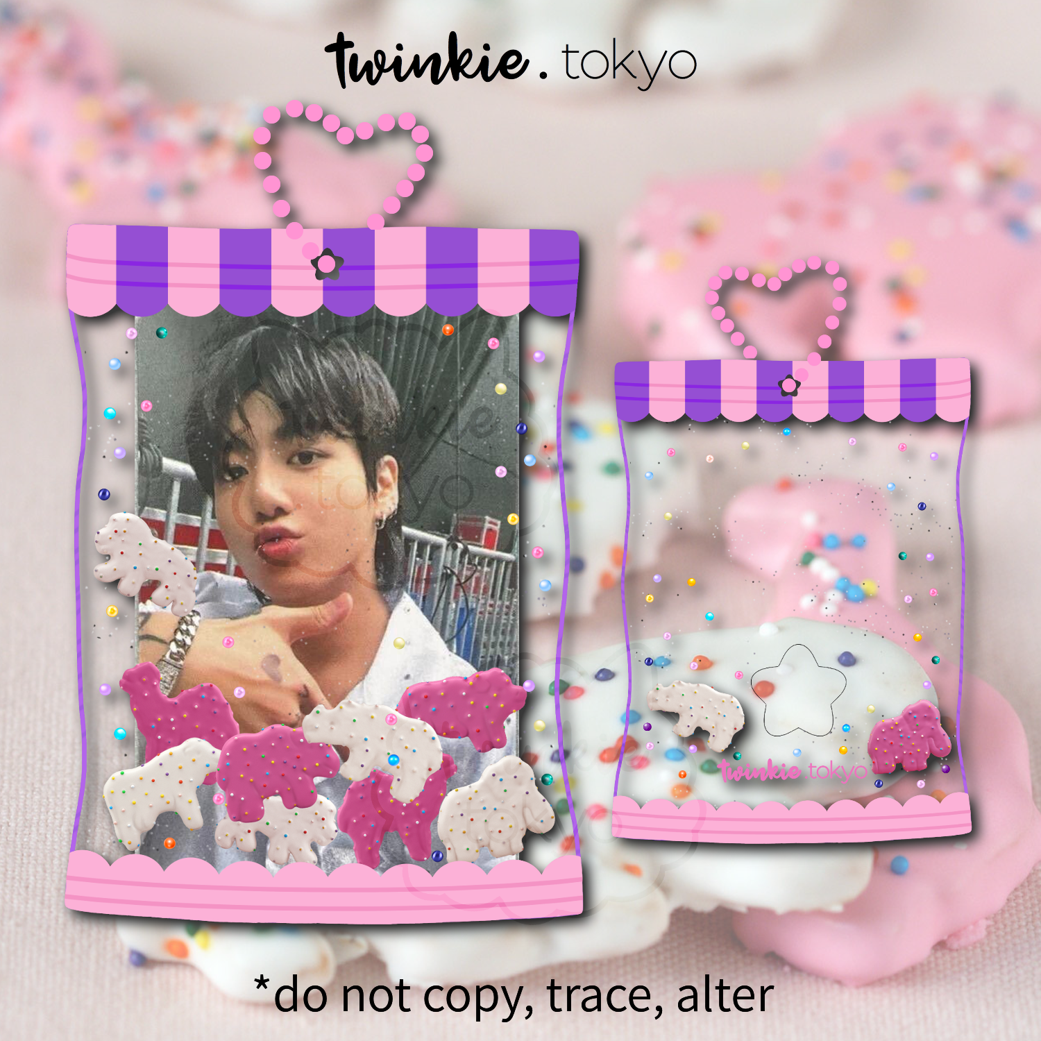 [In Production: Remake] Clear Glitter Animal Cookies Acrylic Photocard Holder - PC KPop