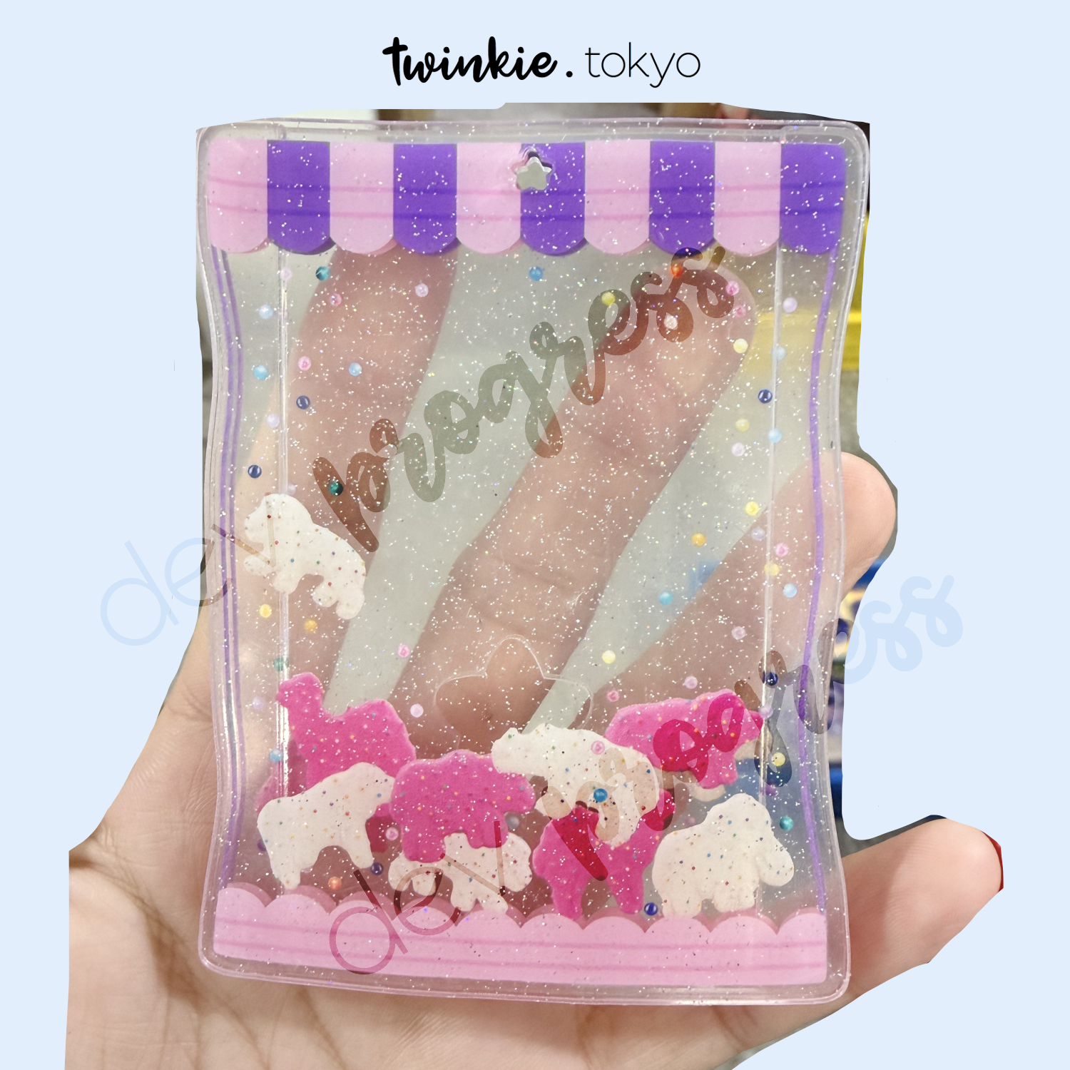 [In Transit] Clear Glitter Animal Cookies Acrylic Photocard Holder - PC KPop
