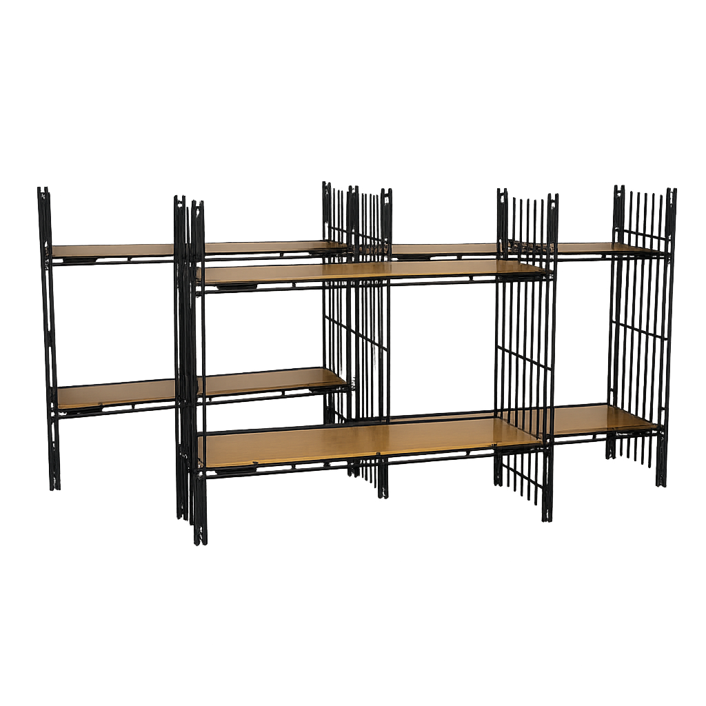 Mid-Century Spanish 3 Part Modular Multi Strux Shelf, 1960s
