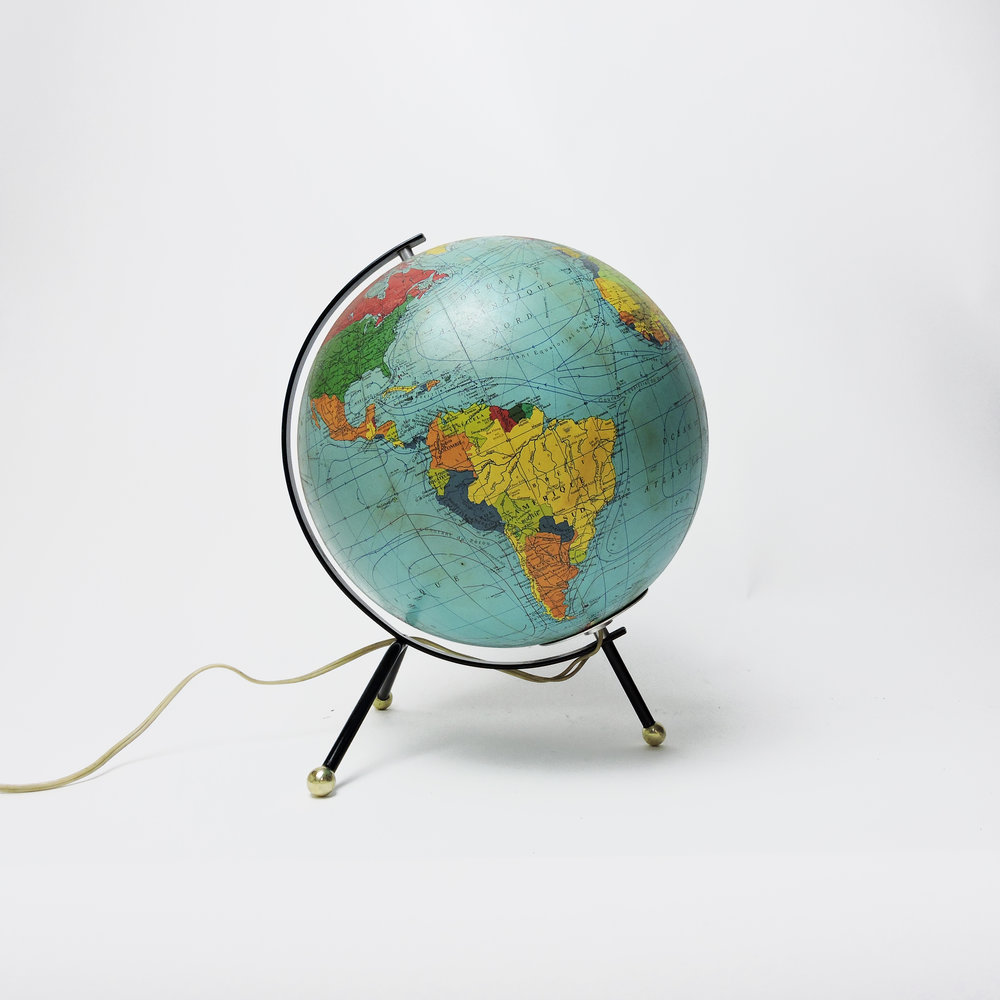 Globe terrestre vintage lumineux Taride