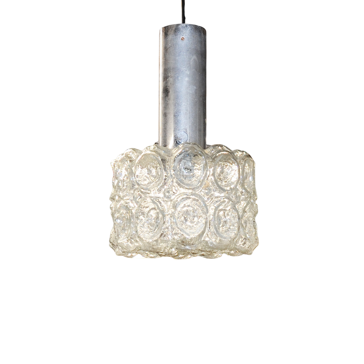 Limburg Crystal Glass Pendant Light, 1970s