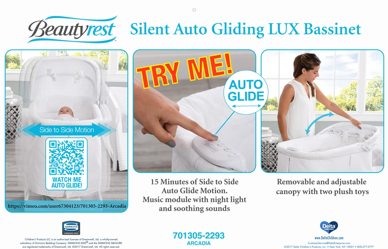 beautyrest silent auto gliding lux bassinet