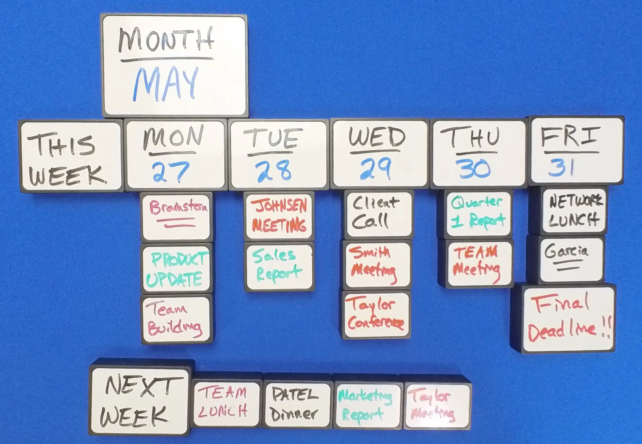 Creating a Weekly Calendar with Switch-Its