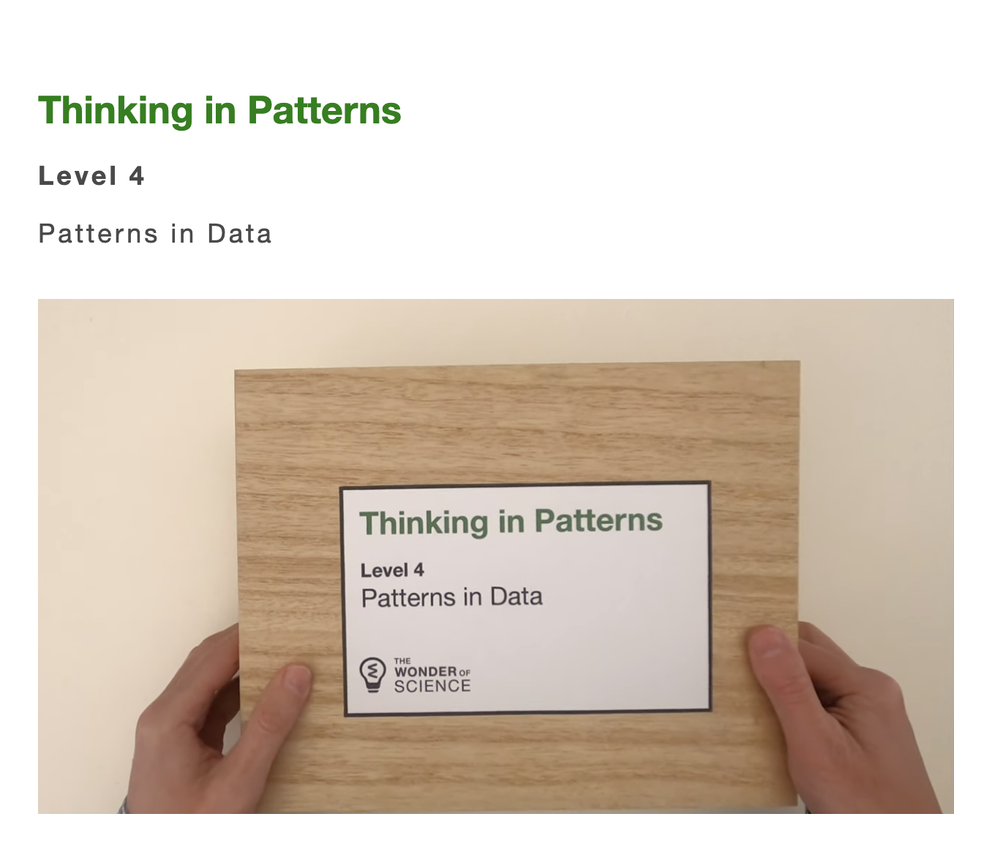 Patterns Level 4 - Patterns in Data Mini-Lesson — The Wonder of Science
