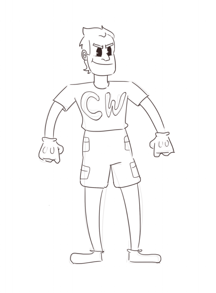 A VERY early concept for Will. Originally, this was going to be animated entirely in rubber hose old-timey style. That was scrapped, but maybe I’ll come back to it someday.