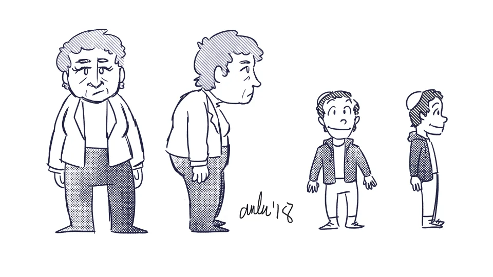 Lineup of the two characters.