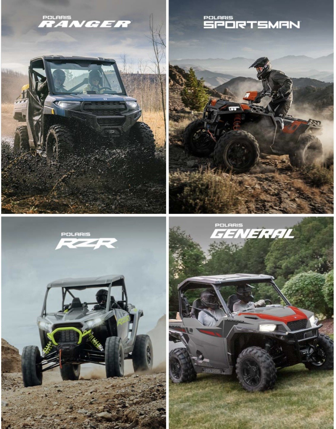 Polaris tillbehörskataloger för Sportsman, Ranger, General och RZR