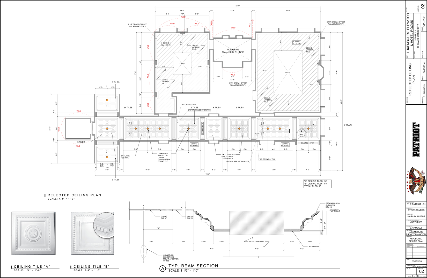 Luxembourg Hotel - Ceiling Plan and Details