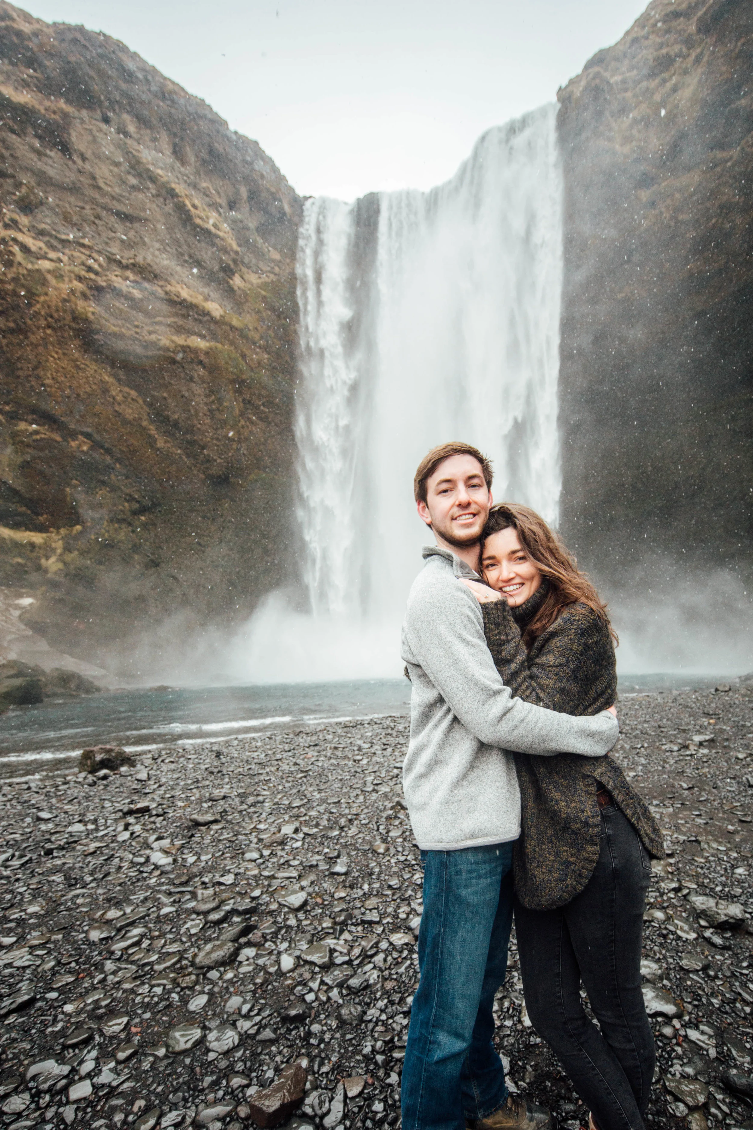 Engagement photos for Jack his fiancée at Skogafoss