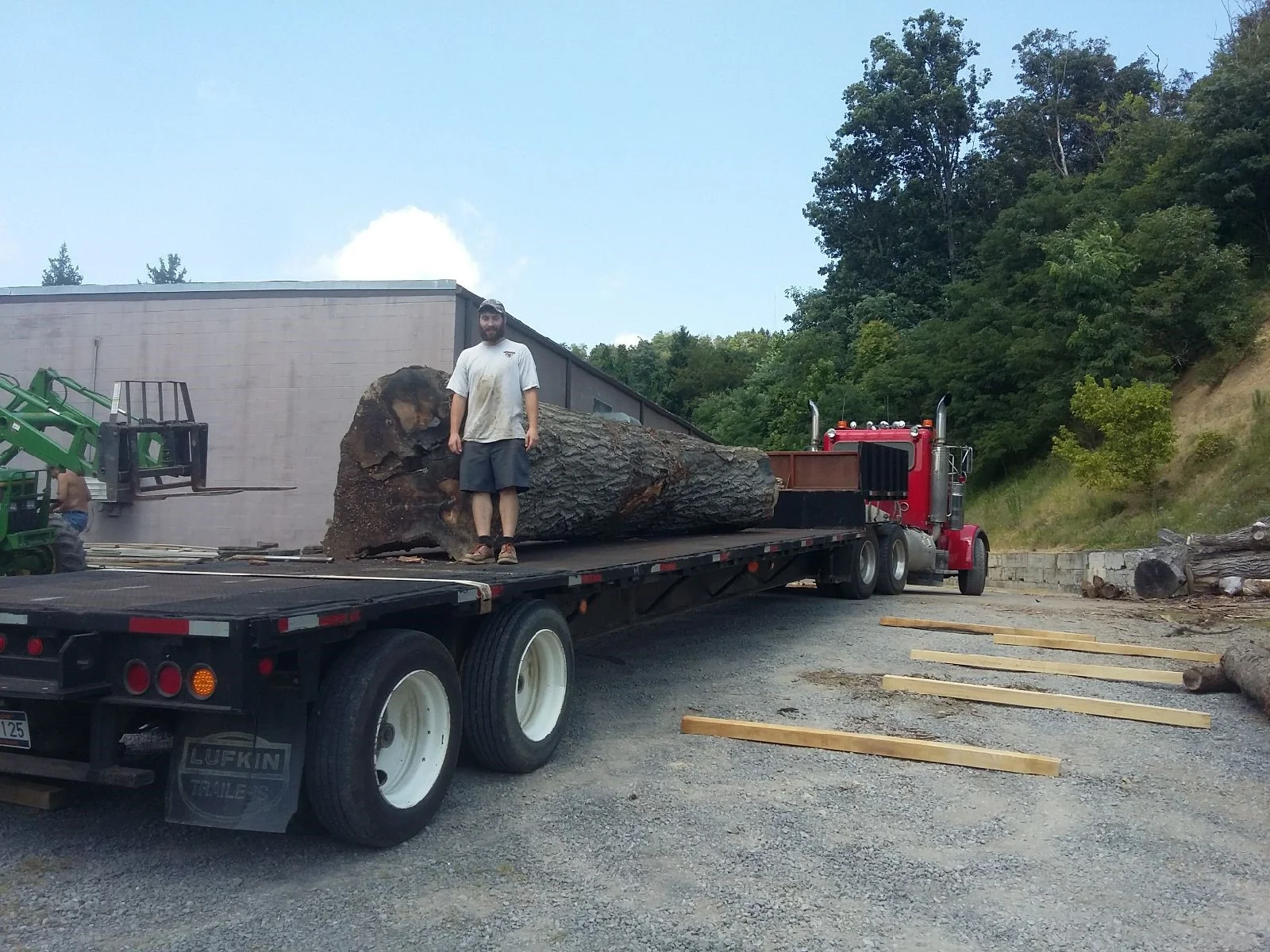 The log was about 49" to 50" in diameter and 23' long