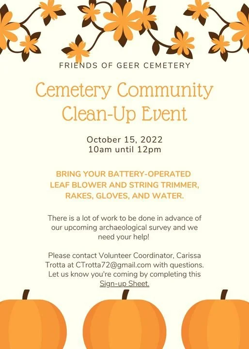 Geer Cemetery Fall Workday