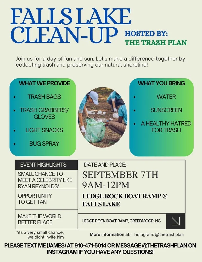 Falls Lake Cleanup with The Trash Plan