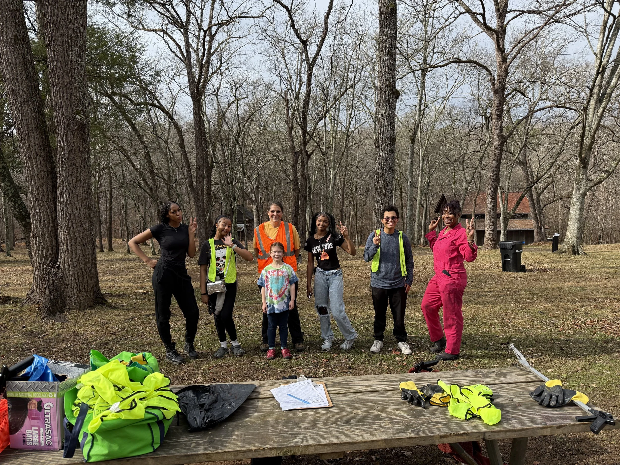 Shepard Middle School Campus Cleanup with Bull City Trailblazers