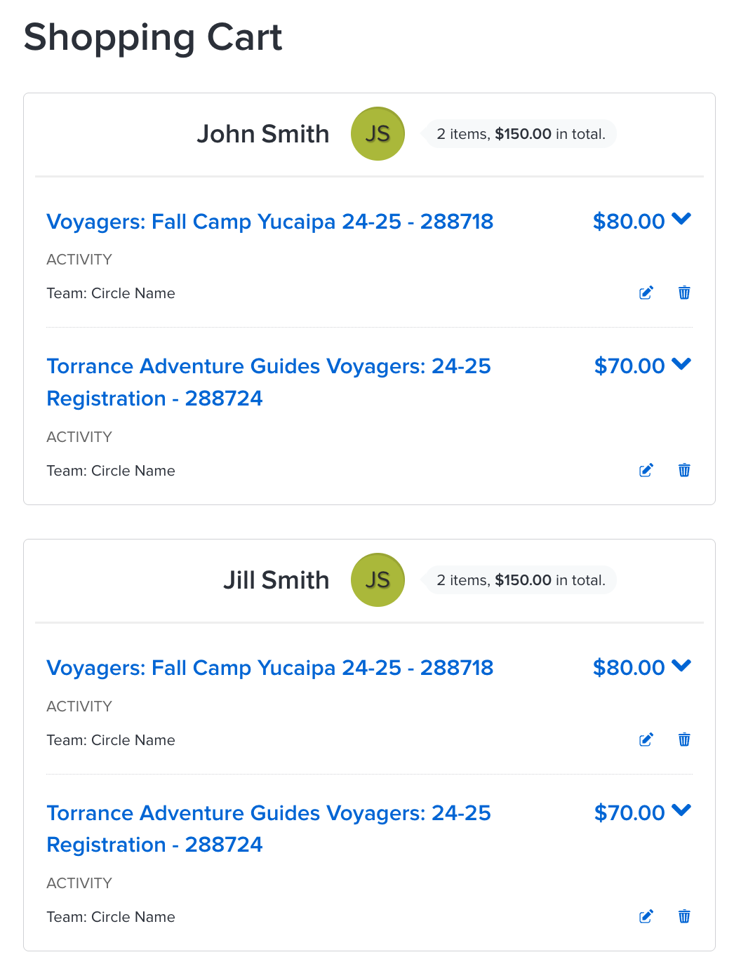 Complete cart screenshot