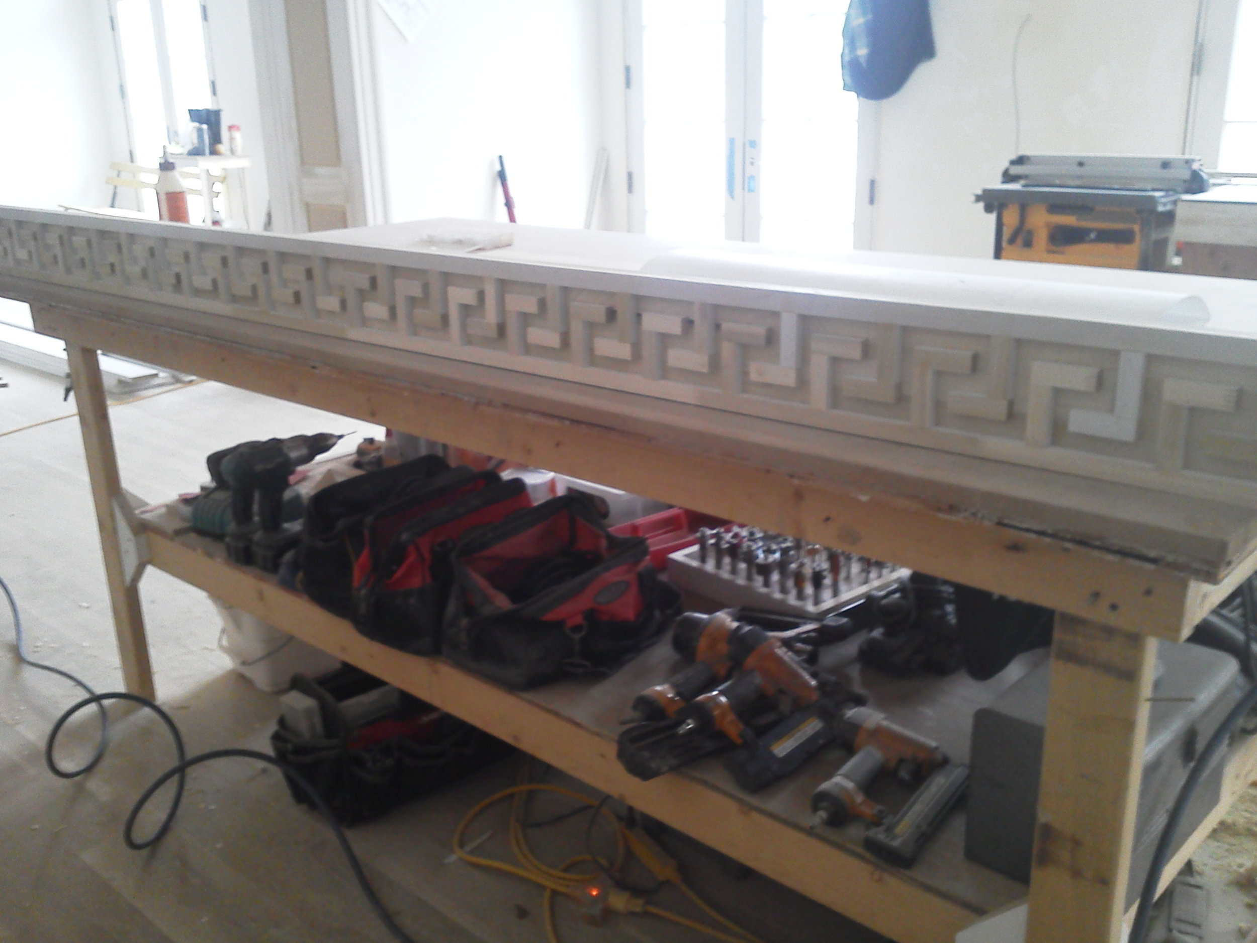 Greek Key Pattern on Fireplace Surround