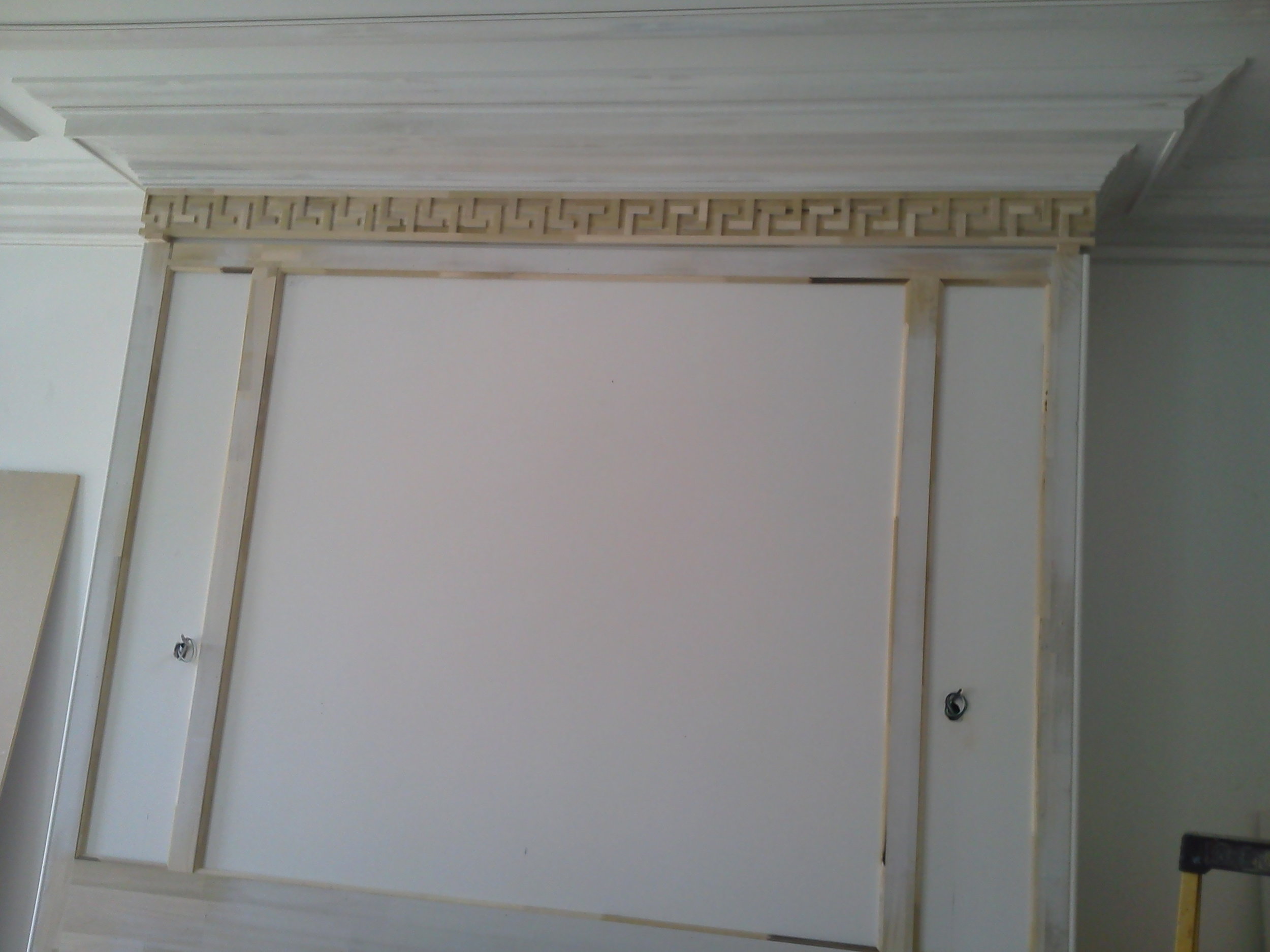 Greek Key Installed on Fireplace Surround