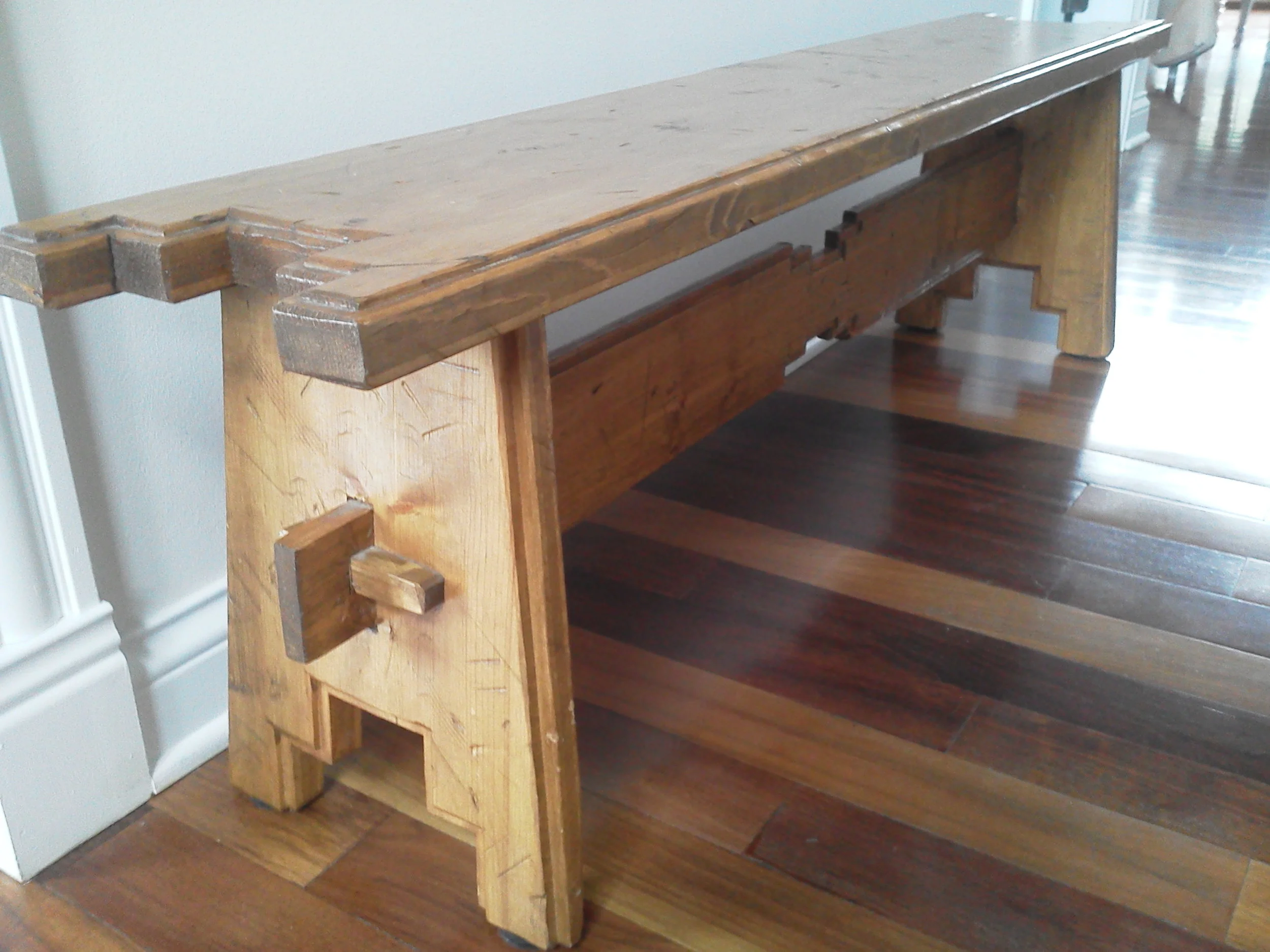 Distressed Southwestern Style Bench