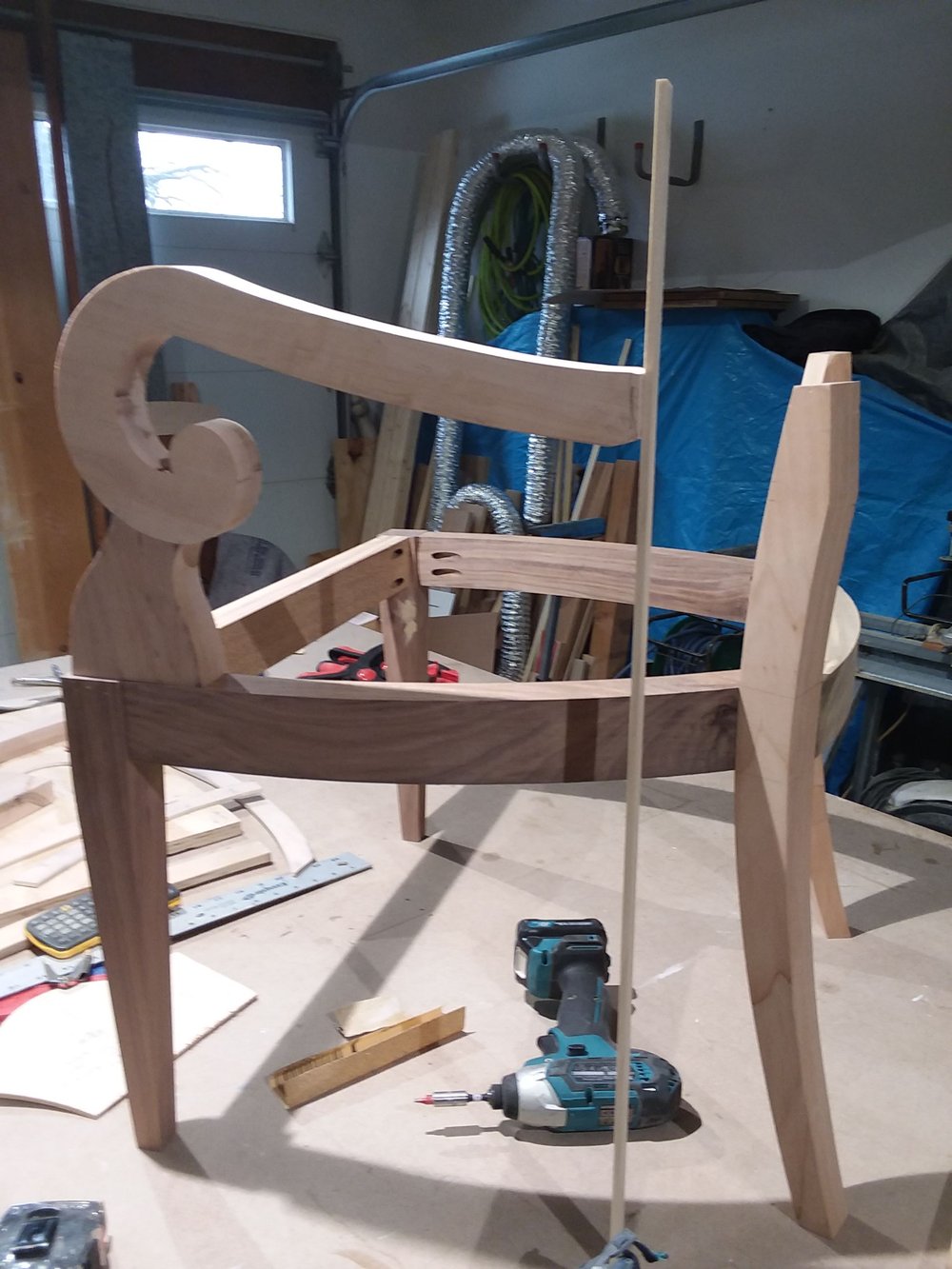 Chair Arms Installed on Frame