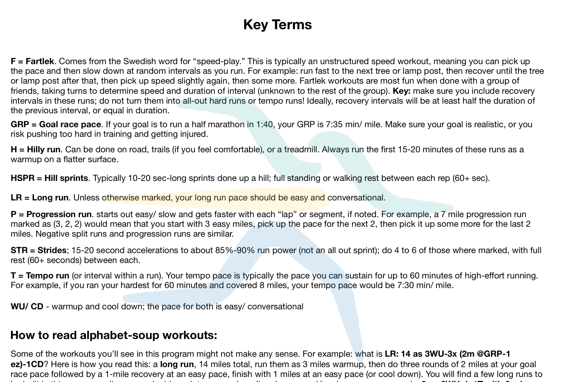 Half Marathon Training Plan - Key Terms.png