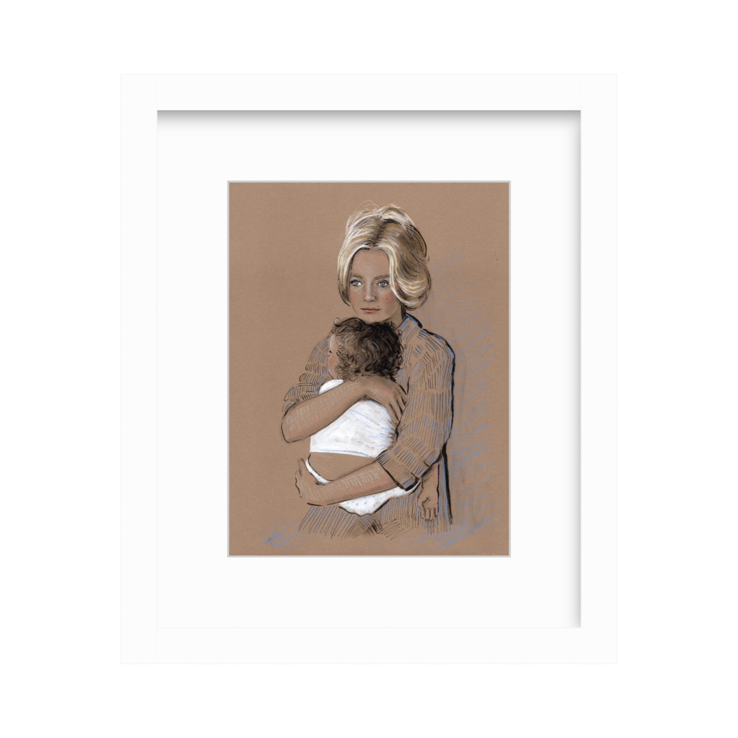 Goldie Hawn Framed Drawing, Fine Art Gift for Mother's Day