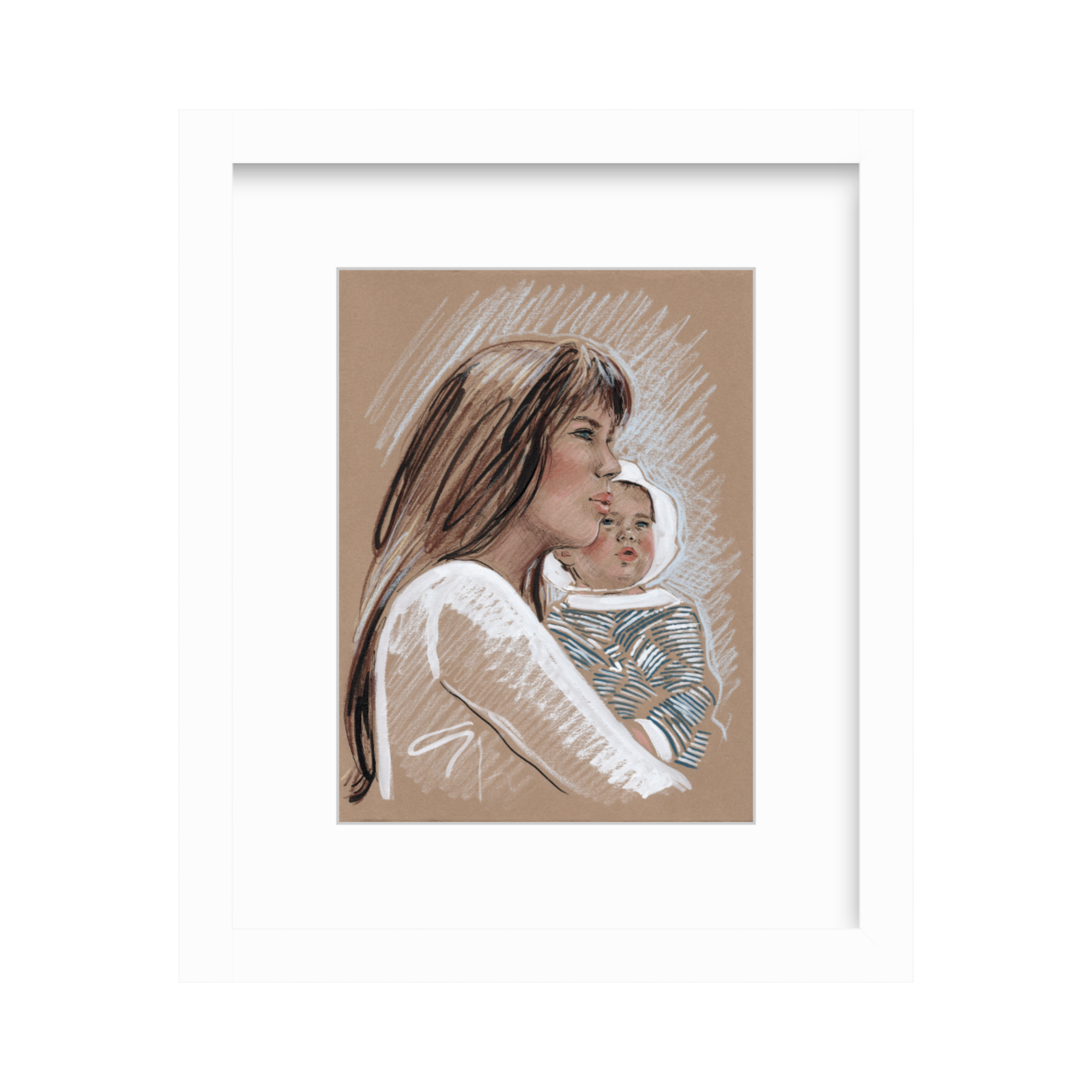 Jane Birkin Drawing, Fine Art Framed Print Gift for Mother's Day