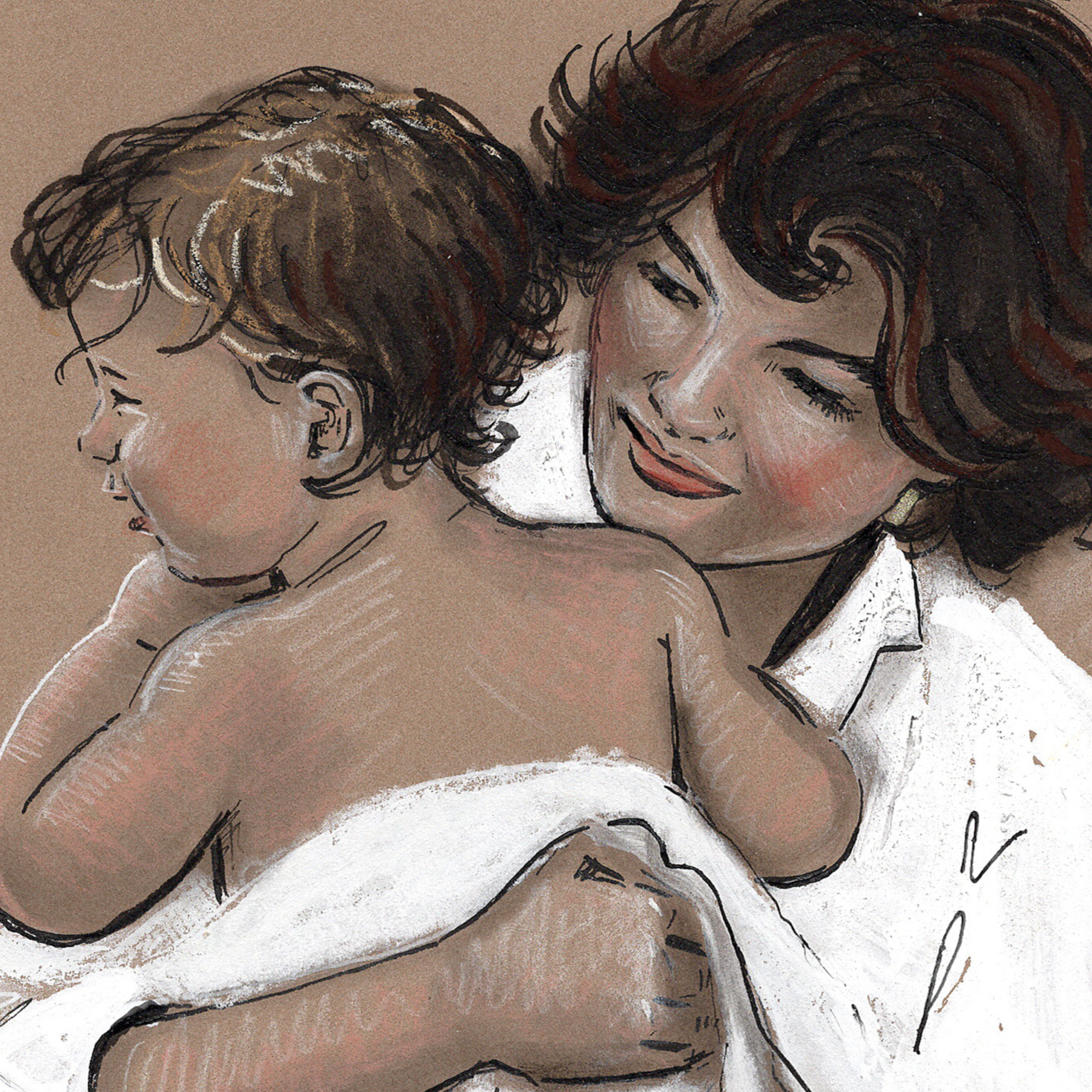 Jackie Onassis Kennedy Drawing, Fine Art Gift for Mother's Day