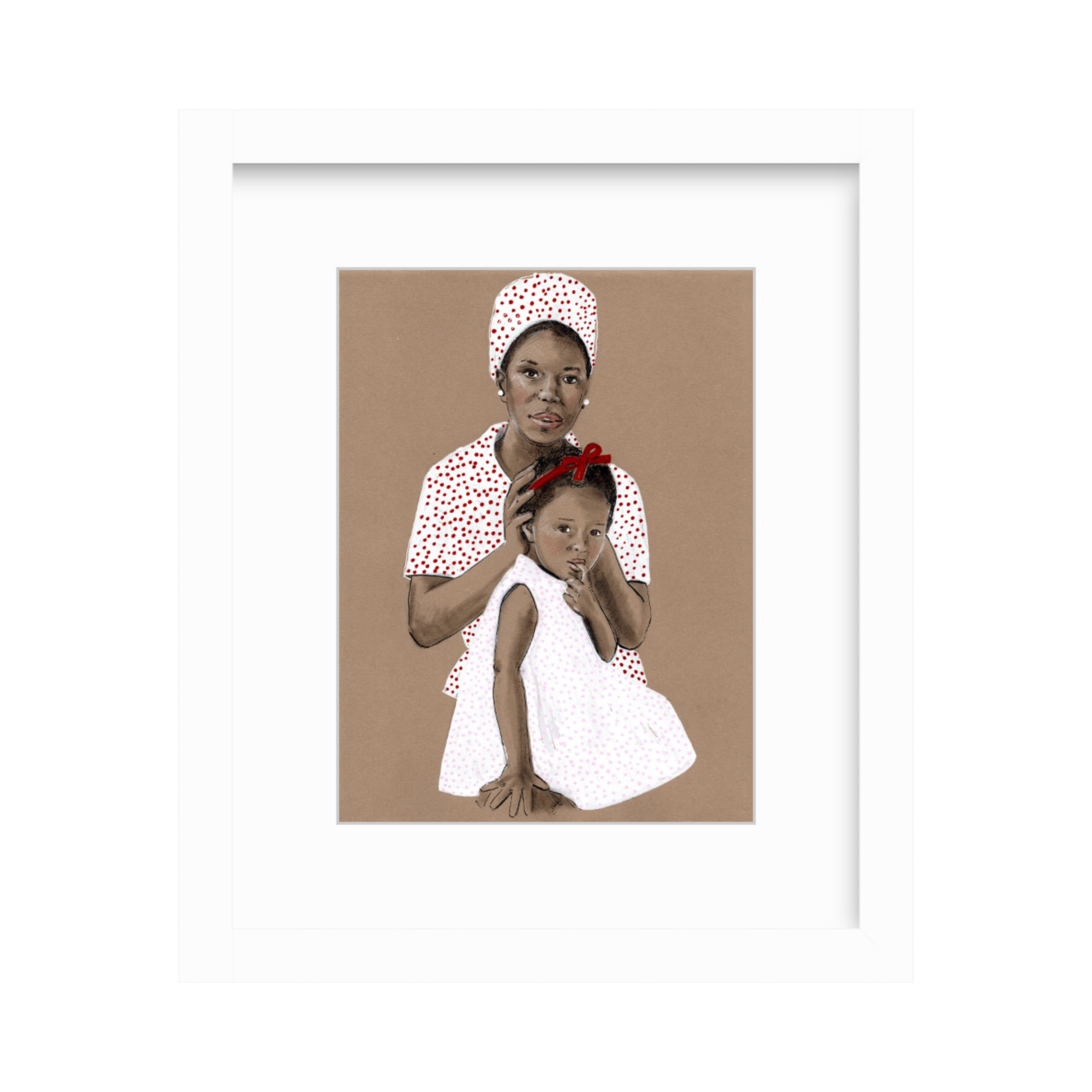Nina Simone Framed Drawing, Fine Art Gift for Mother's Day