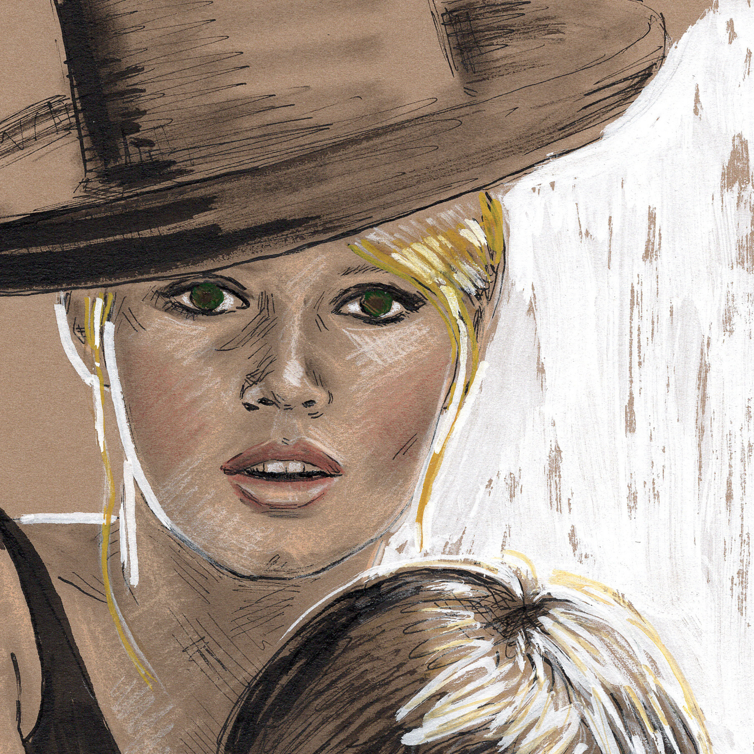 Brigitte Bardot Drawing, Fine Art Gift for Mother's Day