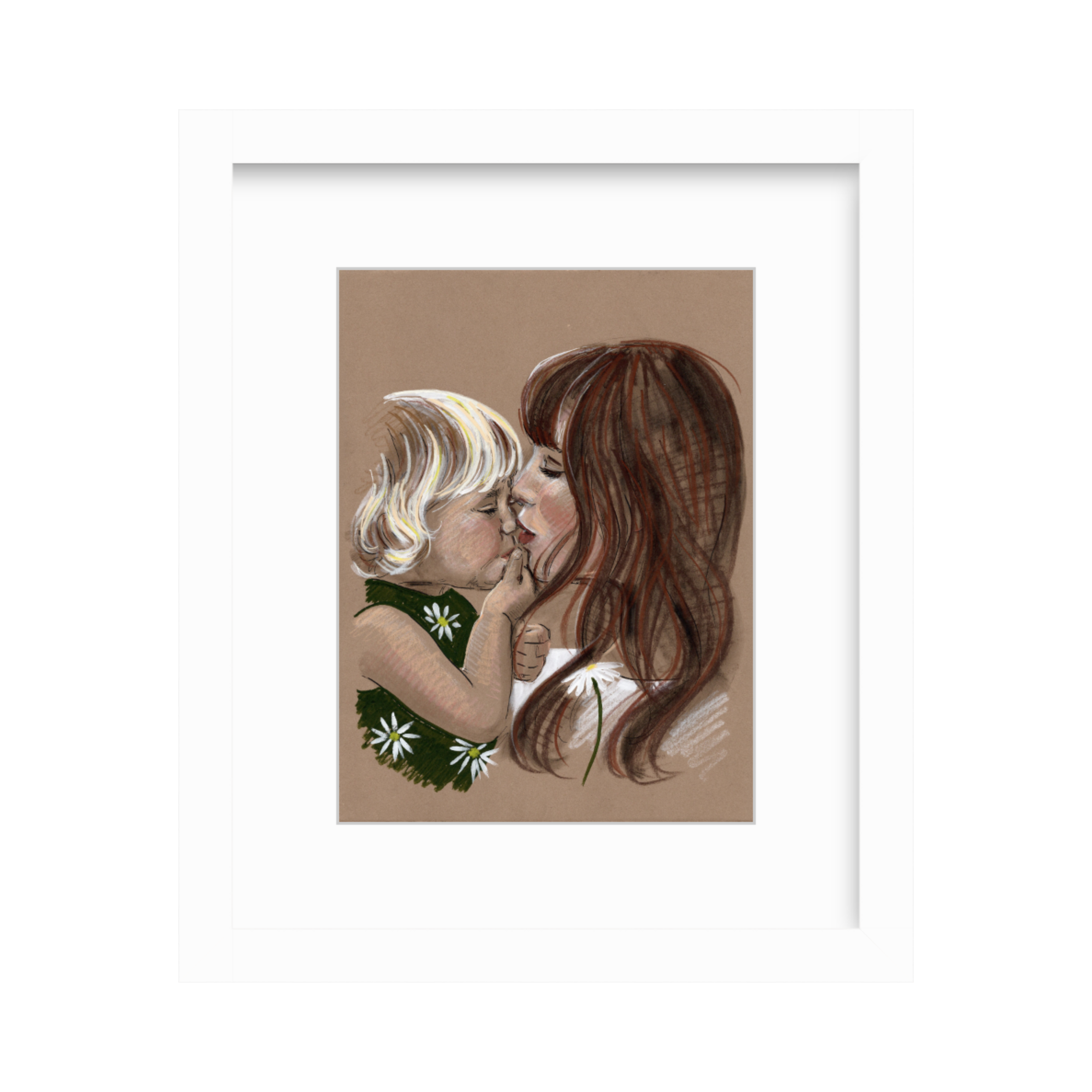 Jane Birkin Framed Drawing, Fine Art Gift for Mother's Day