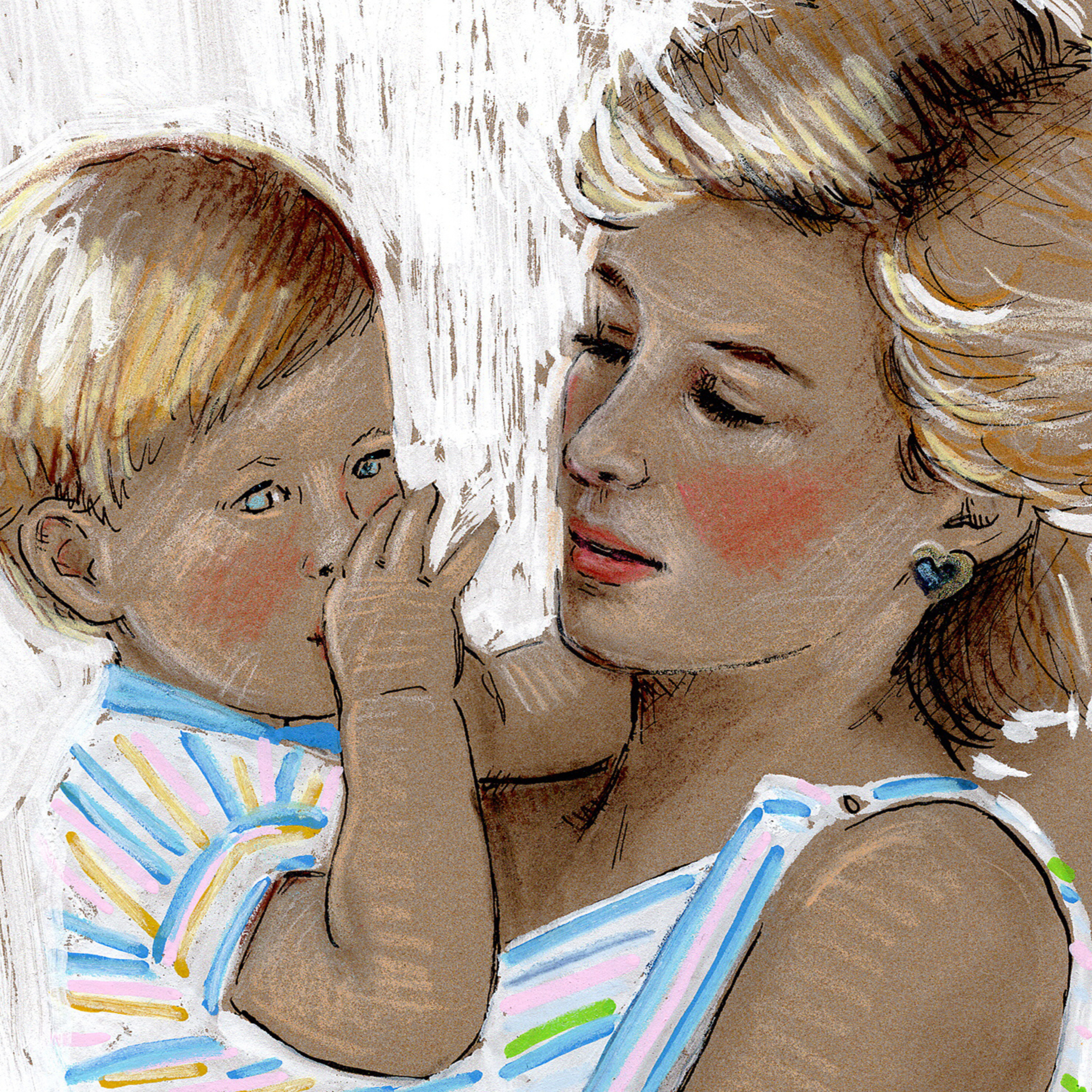 Princess Diana Drawing, Fine Art Gift for Mother's Day