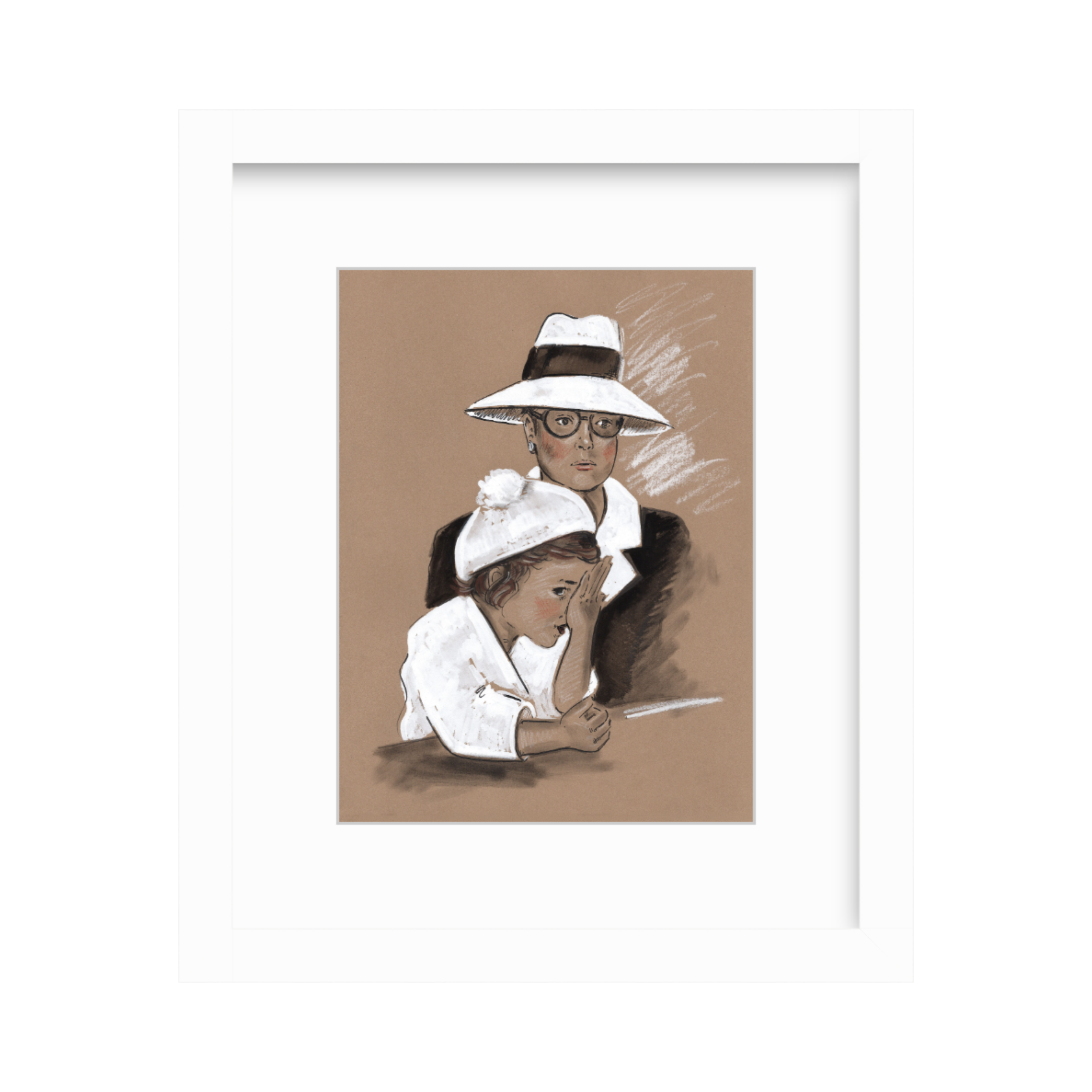 Grace Kelly Framed Drawing, Fine Art Gift for Mother's Day