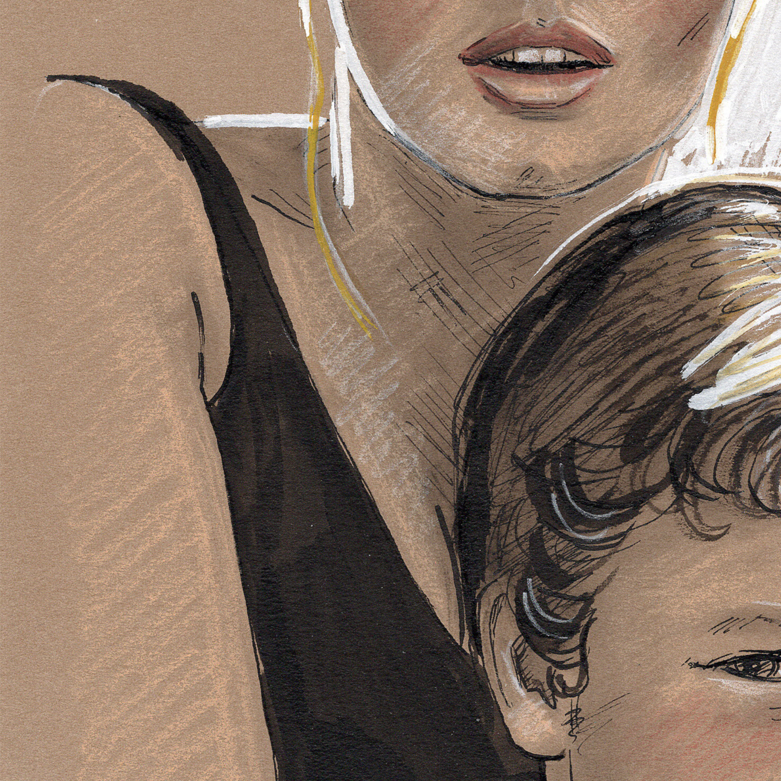 Brigitte Bardot Drawing, Fine Art Gift for Mother's Day