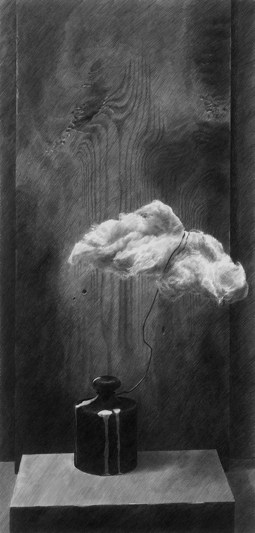 A Cloud in the Sky, graphite 0.3-0.7 on paper, 240mm x 500mm, 2022 - original drawing available for: 150.000 HUF; fine art print for: 90.000 HUF