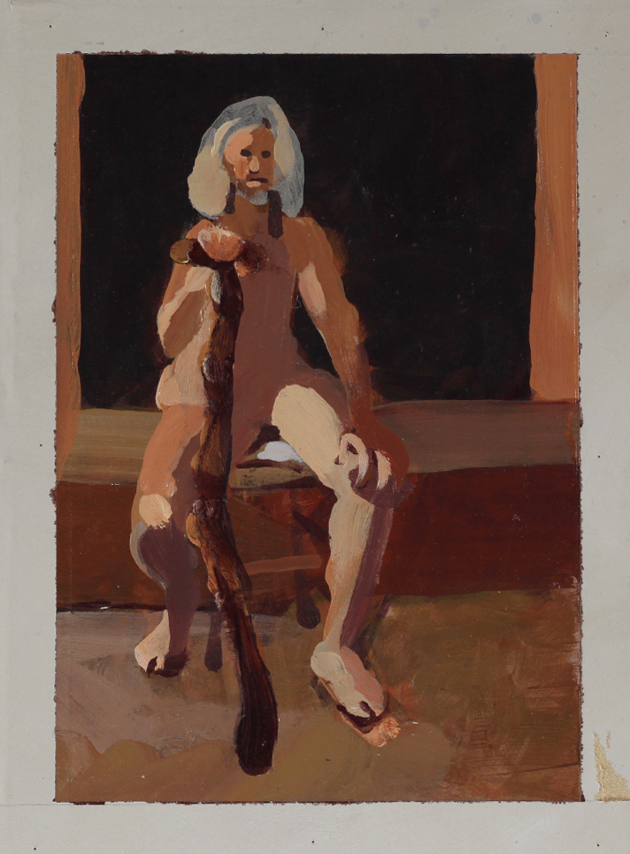 Figure Painting : Seated Nude with Stick