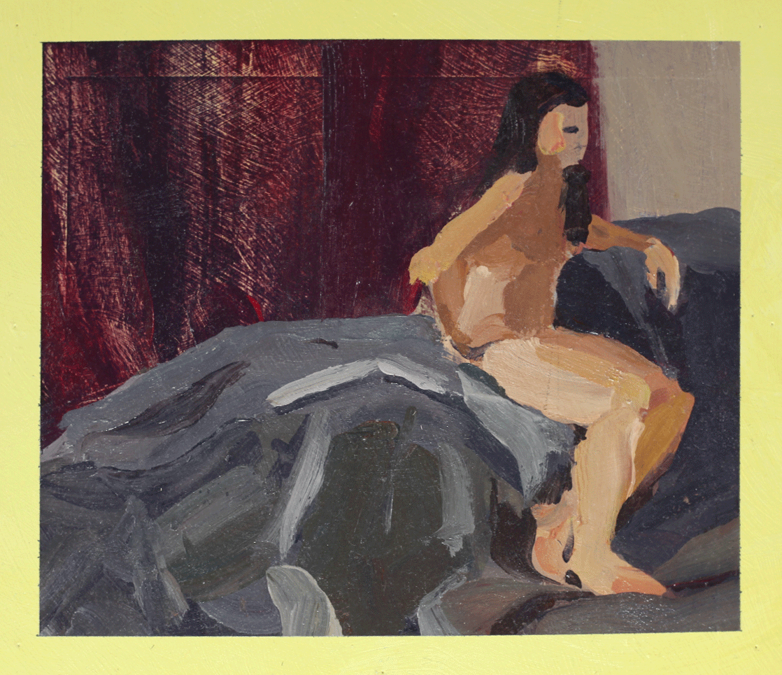 Figure Painting : Seated Nude on Grey Cloth