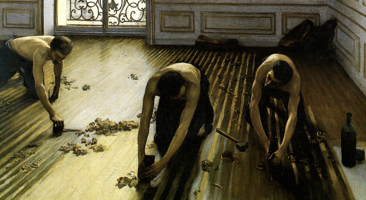 cropped from Caillebotte’s “Les raboteurs”