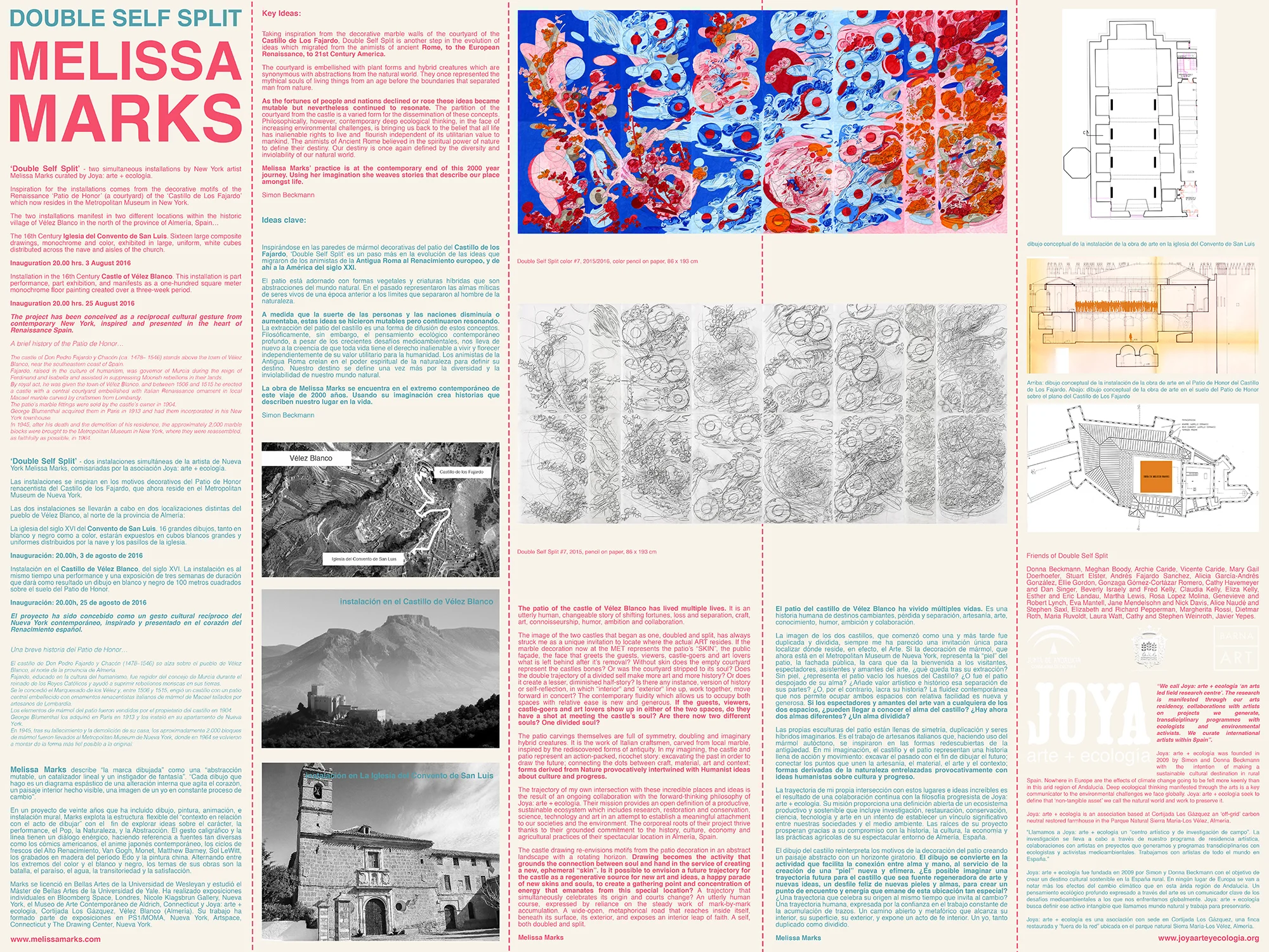 Joya: arte + ecología produced bi-lingual information sheet for the exhibition...