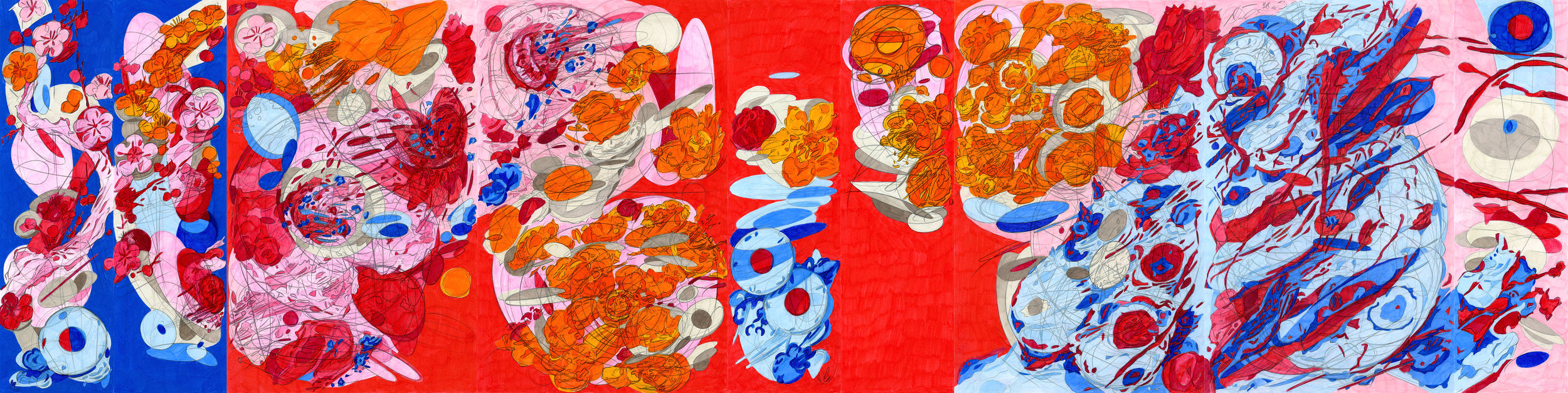 Double Self Split Colour 3, coloured pencil on paper, Melissa Marks.