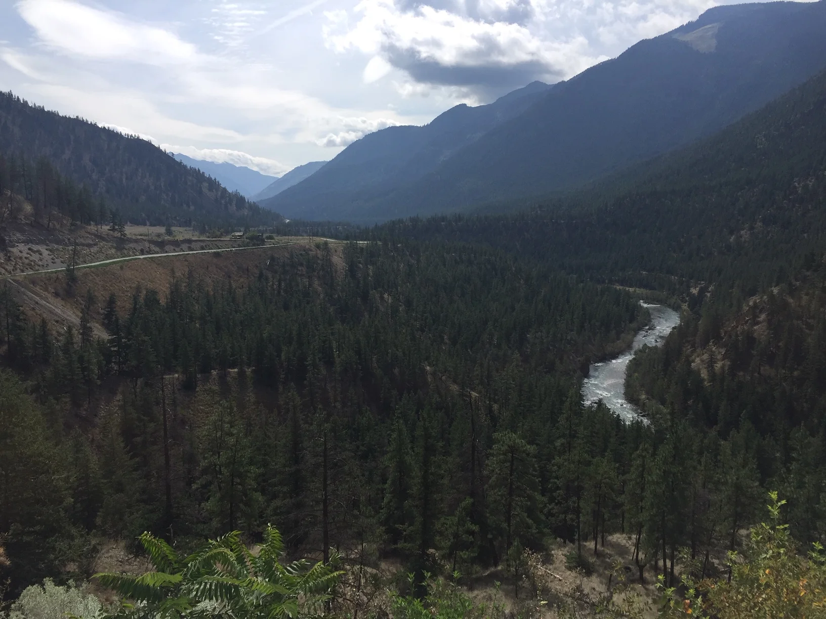 Downstream view of the Bridge River.