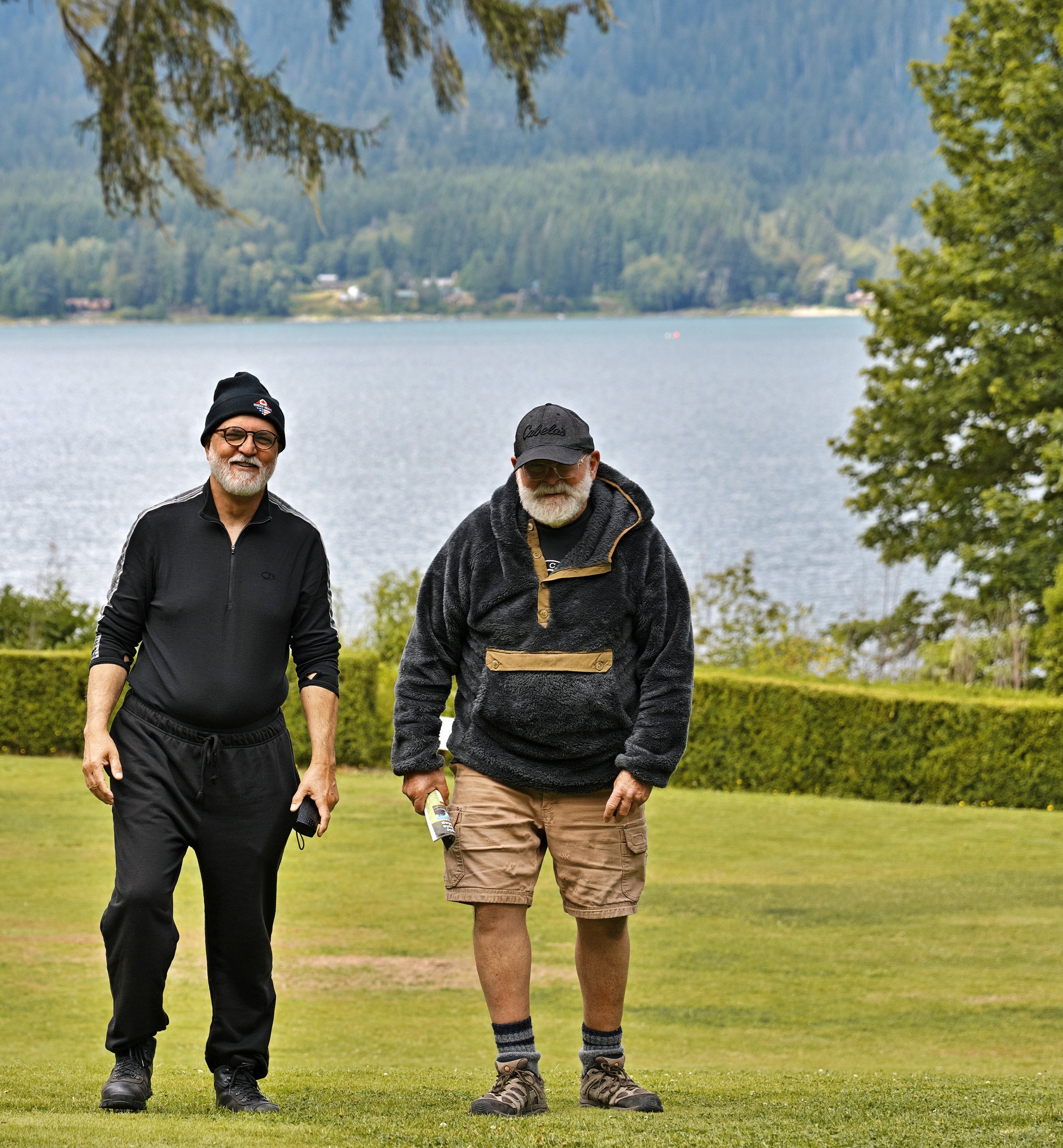 BRMC July2026 - PeterM JeffB - Lake Quinault Lodge lawn.jpg
