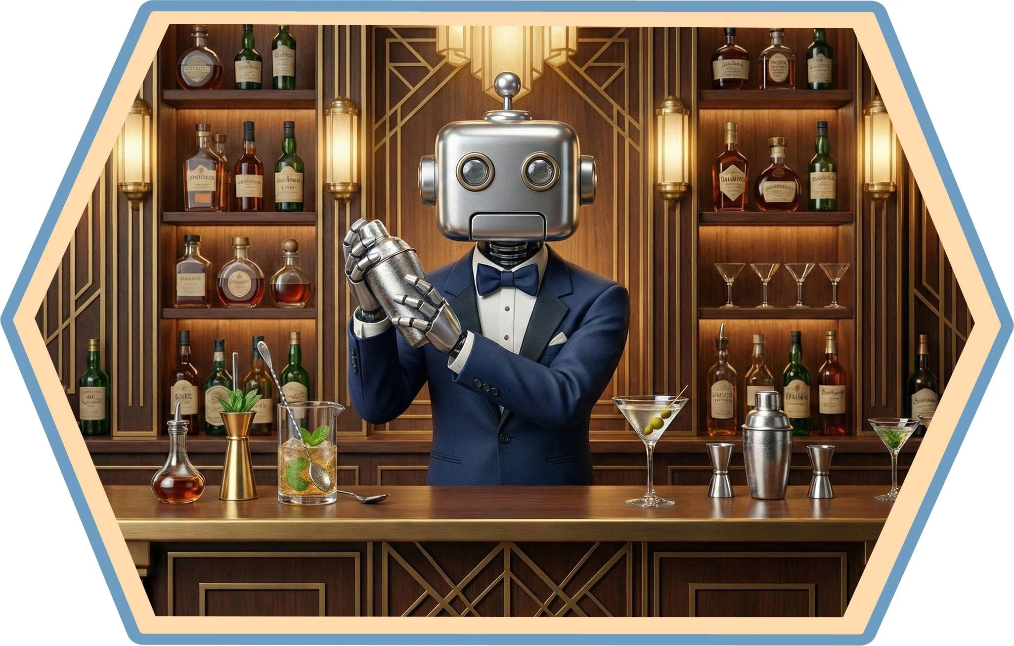 The Filmologist AI-generated bartender