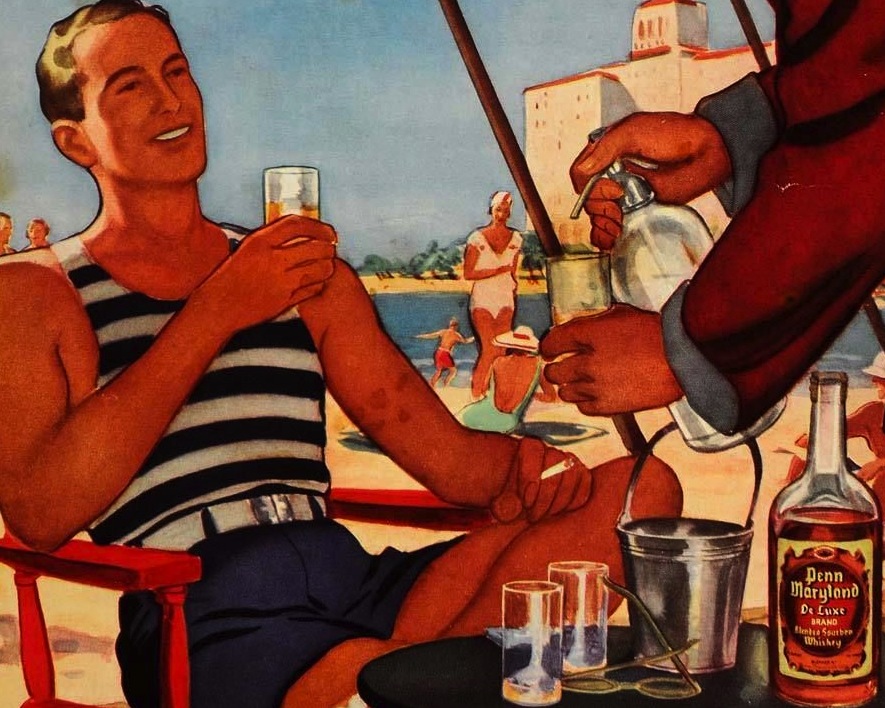 Vintage cigarette and alcohol ads