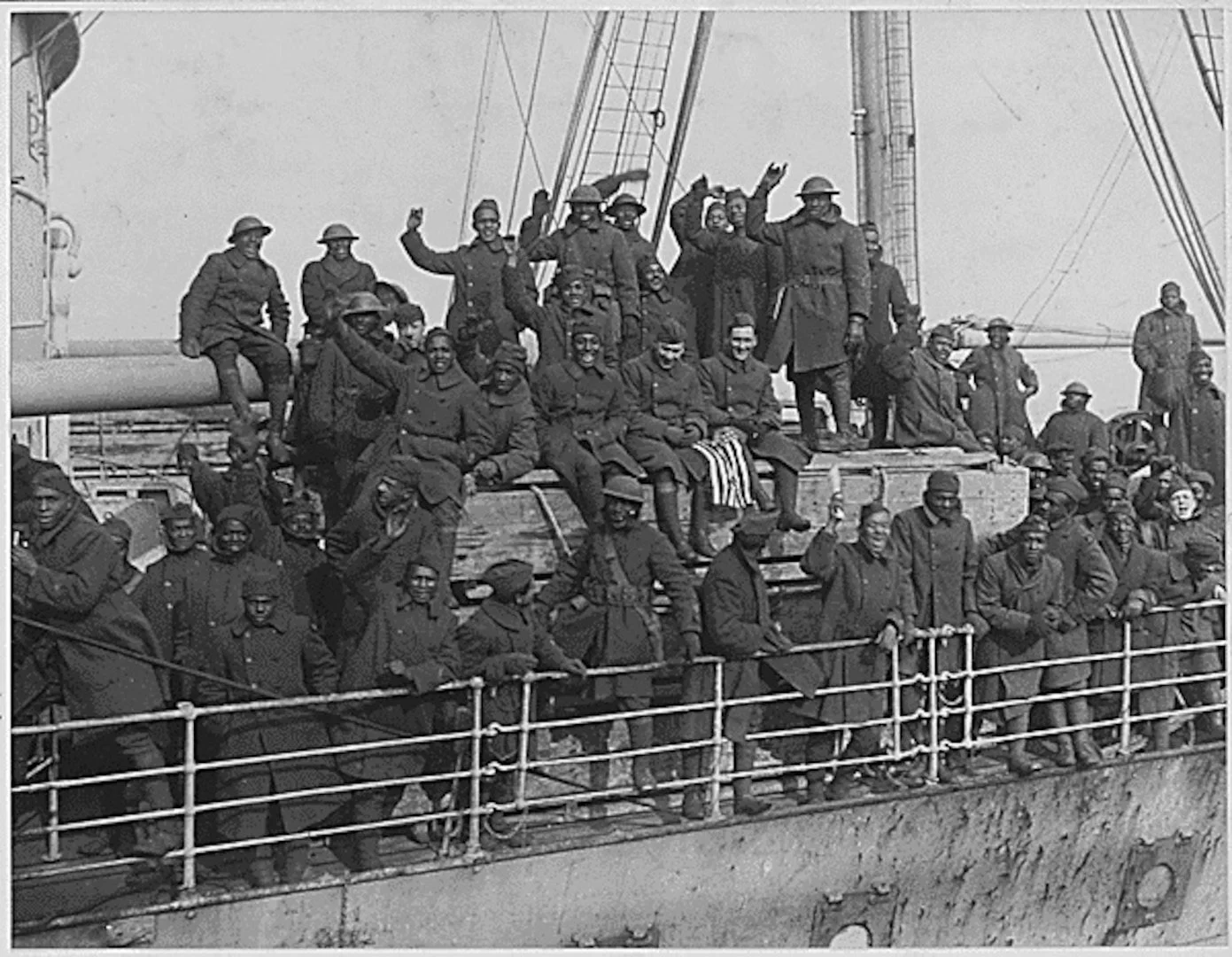 The 761st Tank Battalion, known better as the Black Panthers, arriving home from the war