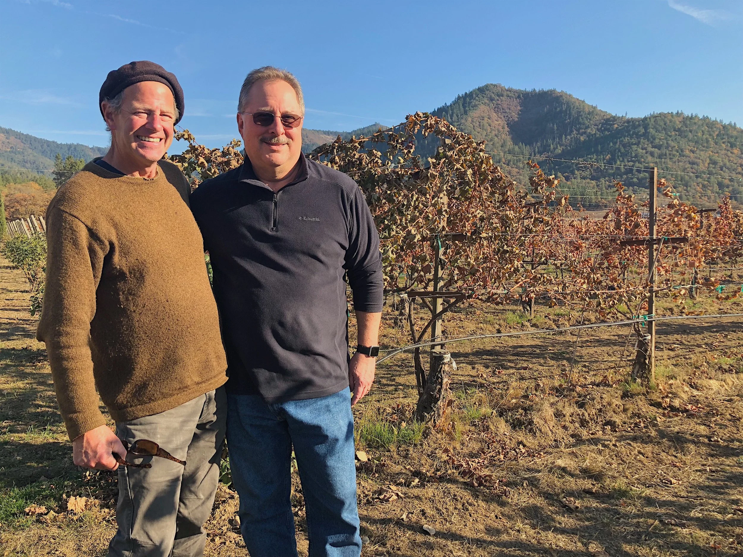 Troon winemaker Steve Hall (L) and general manager Craig Camp