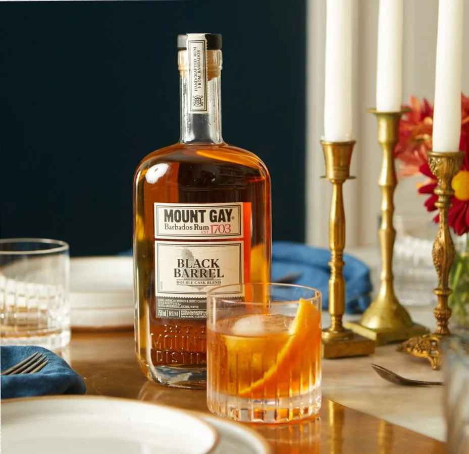 An Old Fashioned with a base that’s part rye whiskey, part rum